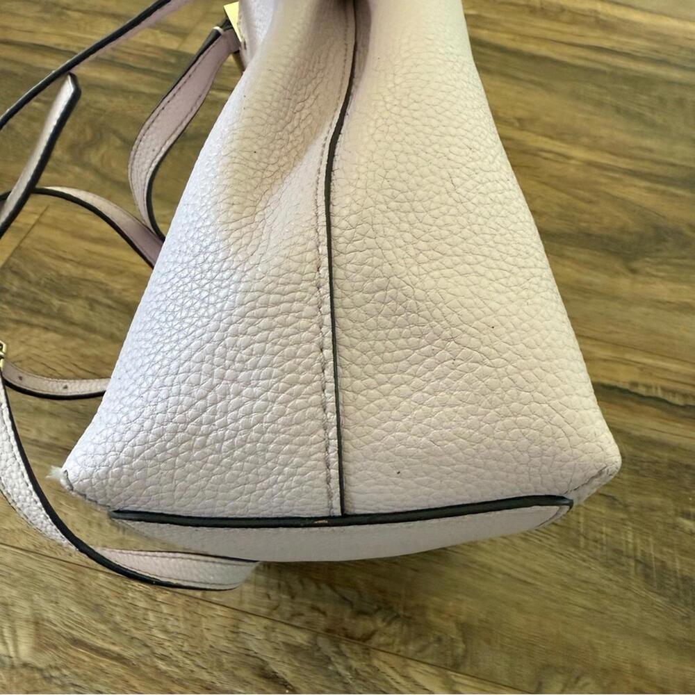 KATE SPADE Lavender Leather Gwyn Pershing Street Convertible Satchel Bag EUC - Picture 13 of 14